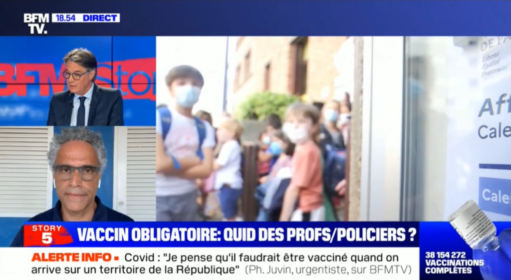 BFMTV | Vaccin obligatoire : quid des profs/policiers ?